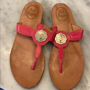Jack Rogers pink slides, size 8.5